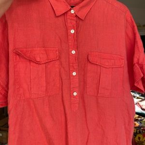 J crew short sleeve popover in piece dyed